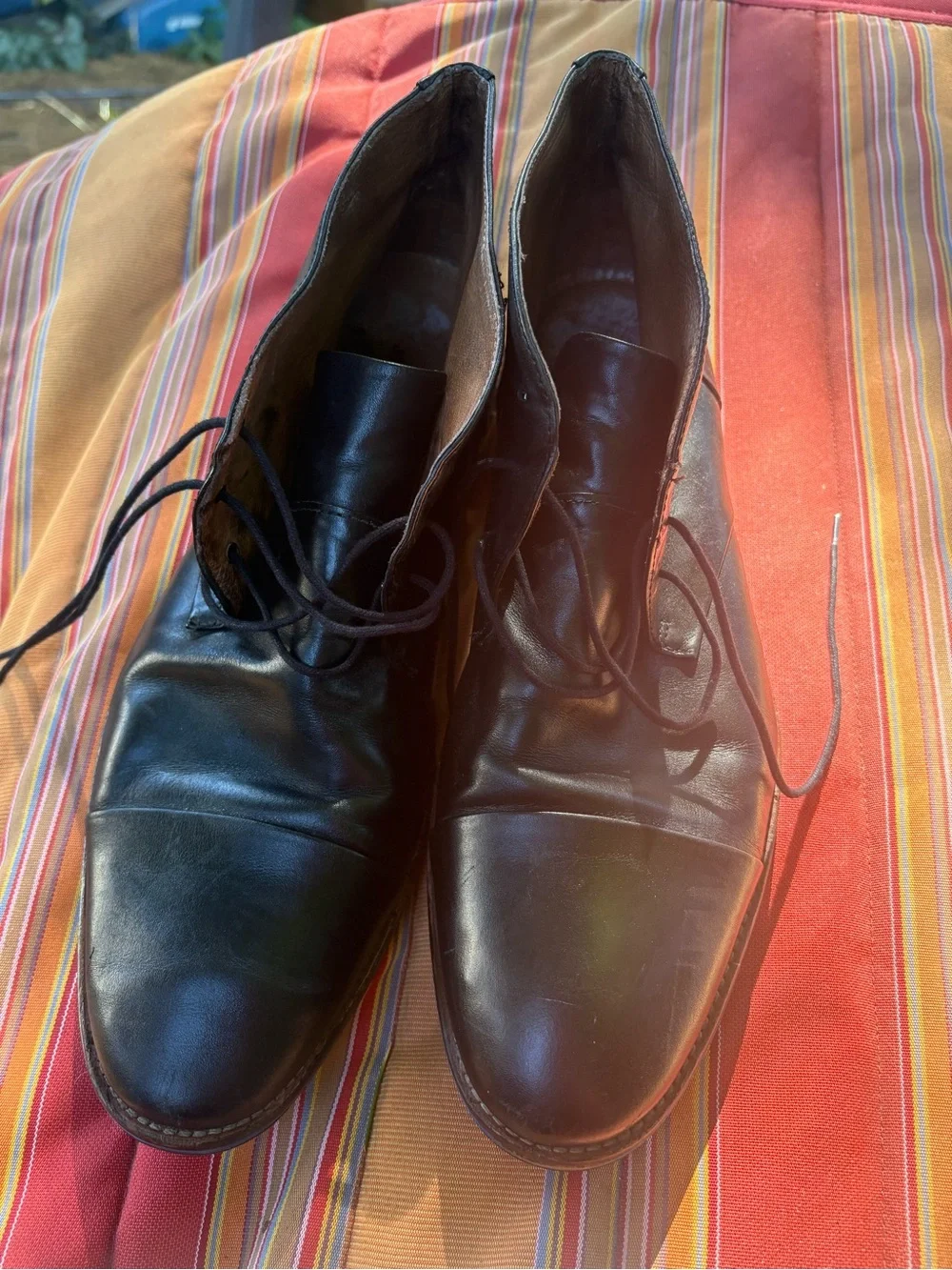 Johnston & Murphy Black Leather Lace-Up Ankle Boots